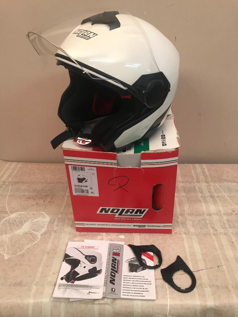 Nolan N40-5 06 Special N-com Pure White Jet Helmet, Ophalen, Nolan, Nieuw zonder kaartje, XL