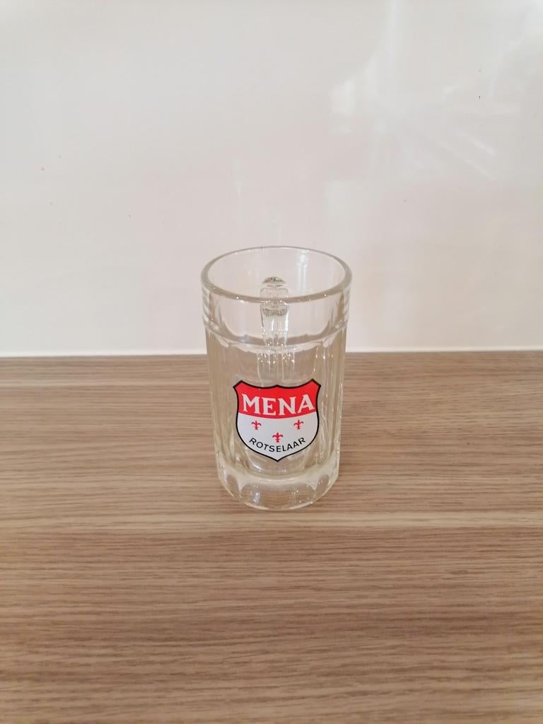 MENA Rotselaar...glazen bierpul/chope, Verzamelen, Ophalen of Verzenden, Zo goed als nieuw