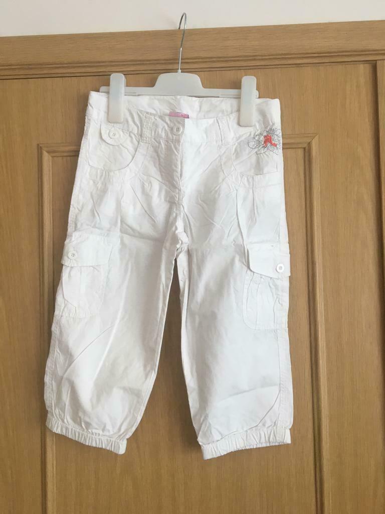 Witte katoenen 3/4 broek - Amika by JBC - Maat 146, Kinderen en Baby's, Broek, Meisje, Zo goed als nieuw, AmiKa by JBC