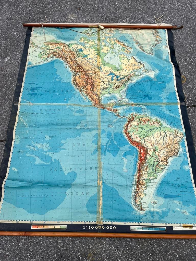 Ancienne carte scolaire Amerique, Enlèvement ou Envoi
