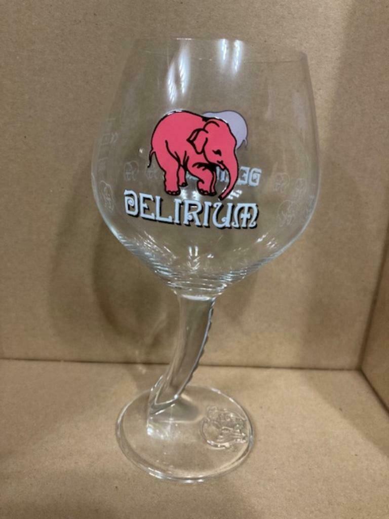 Delirium bierglas met rose olifant bedrukt NIEUW !!!, Verzamelen, Biermerken, Ophalen of Verzenden, Nieuw, Glas of Glazen, Overige merken
