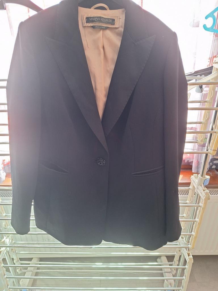 Blazer noir, taille 48, Marina Rinaldi, Taille 46/48 (XL) ou plus grande, Enlèvement ou Envoi, Comme neuf, Manteau