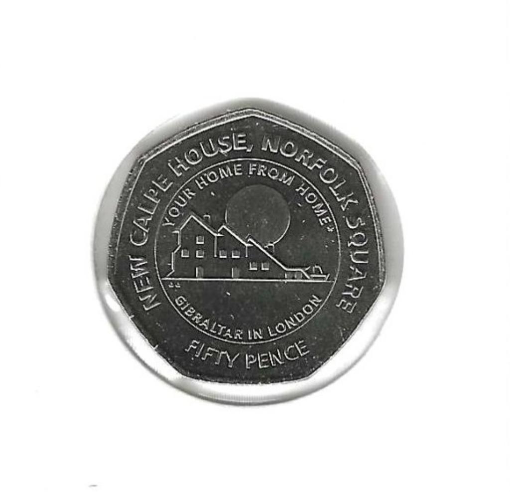 Gibraltar, 50 Pence 2018, New Calpe House in London., Ophalen of Verzenden, Overige landen, Losse munt