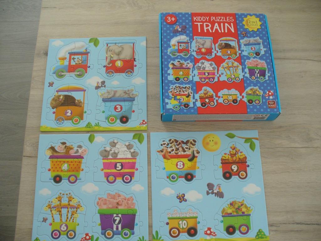 Kiddy Puzzels Train 12 in 1, Kinderen en Baby's, Ophalen of Verzenden, Zo goed als nieuw