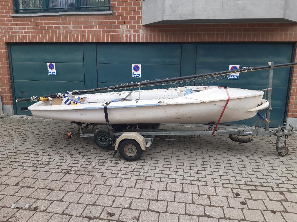 zeilboot 420 + aanhangwagen en strandkar, Watersport en Boten, Ophalen, Geen motor, Gebruikt, Overige typen