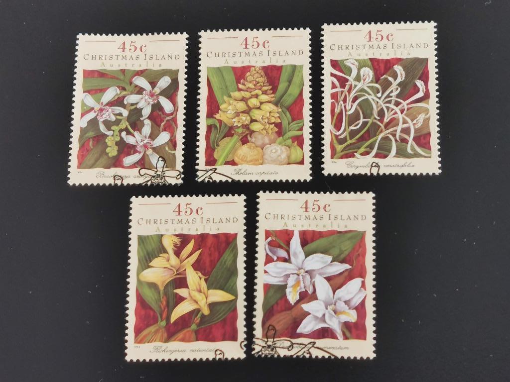 Île Christmas 1994 - fleurs - orchidées, Enlèvement ou Envoi, Affranchi