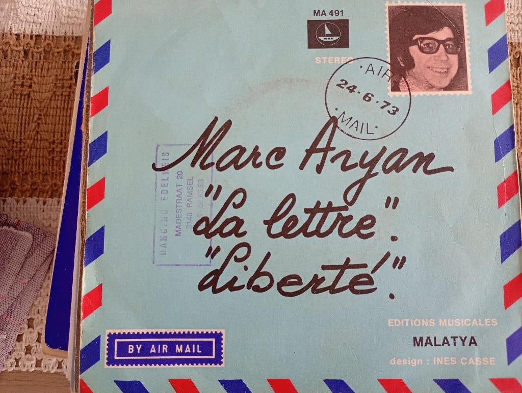 Marc Aryan - La lettre, Gebruikt, 7 inch, Single, Ophalen of Verzenden