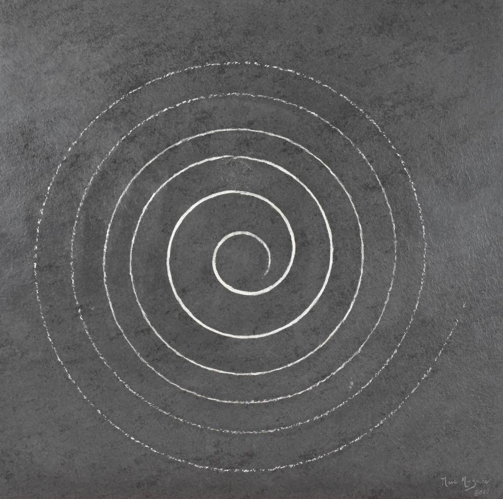Tableau argenté Peinture à l'Argent véritable sur Ardoise, Enlèvement ou Envoi