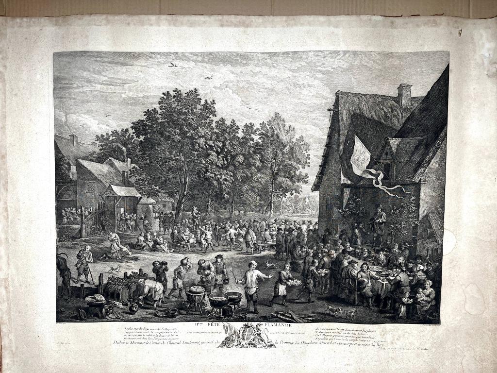 Affiche gravure IIème Fête Flamande 1749, Enlèvement ou Envoi, 17e et 18e siècles, Utilisé