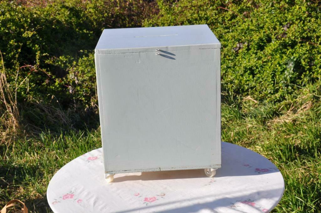 §  coffre urne en bois peint sur roulette, Enlèvement ou Envoi, Comme neuf, Moins de 50 cm, Moins de 50 cm