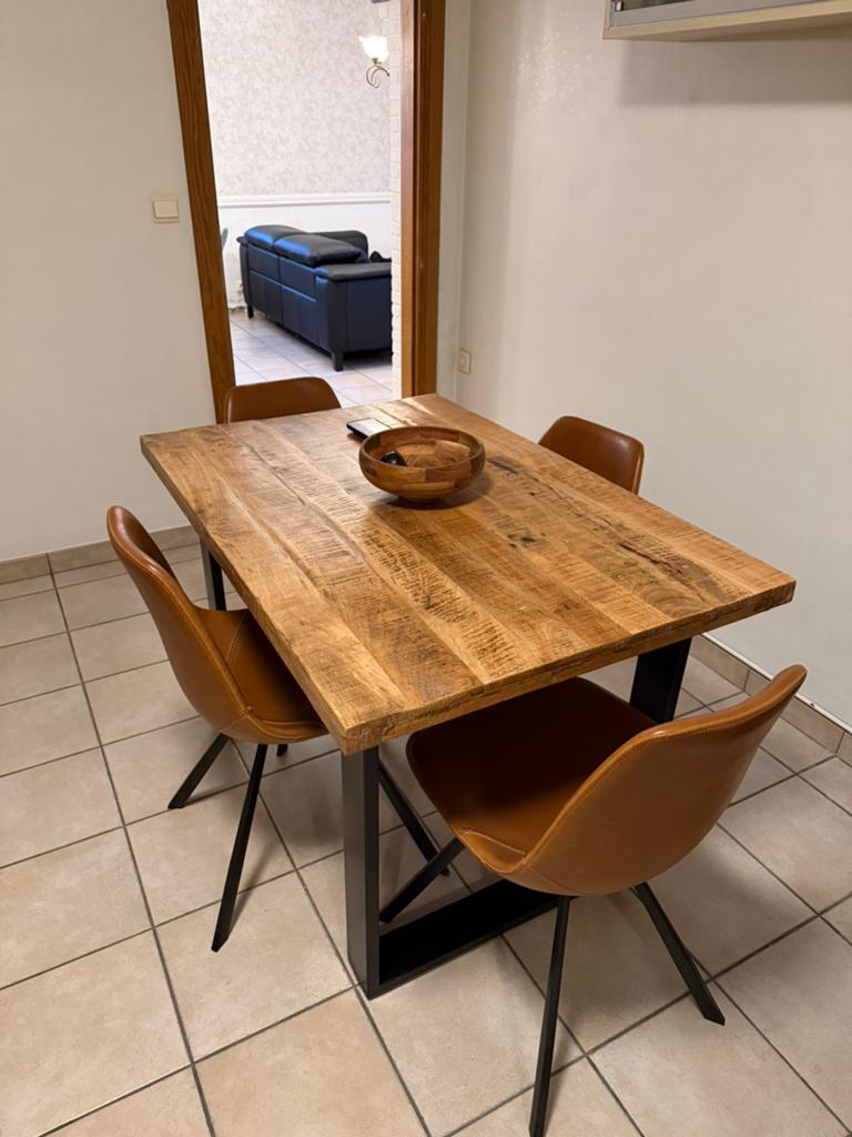 Tafel met 4 stoelen, Huis en Inrichting, Ophalen, Gebruikt, 100 tot 150 cm, 50 tot 100 cm