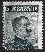 1 Postzegel Italië 1911 Koning Victor Emanuel III, Timbres & Monnaies, Timbres | Europe | Italie, Enlèvement ou Envoi, Affranchi