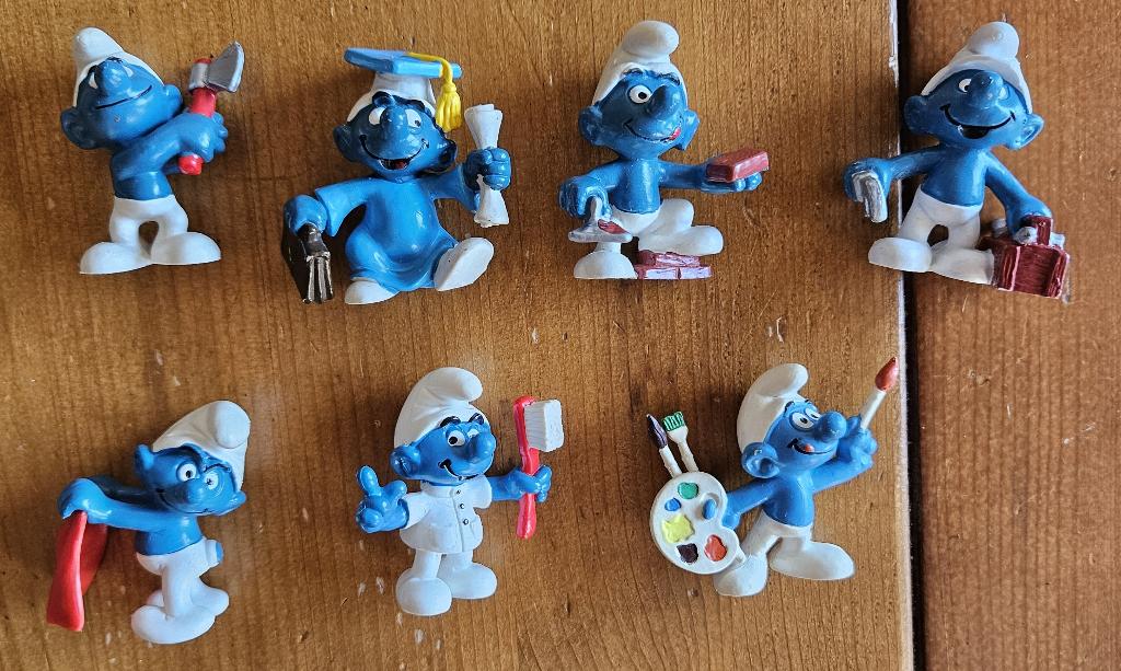 Schleich/Peyo. De Smurfen. 7 x beroepen, Collections, Schtroumpfs, Comme neuf, Poupée, Figurine ou Peluche, Différents Schtroumpfs