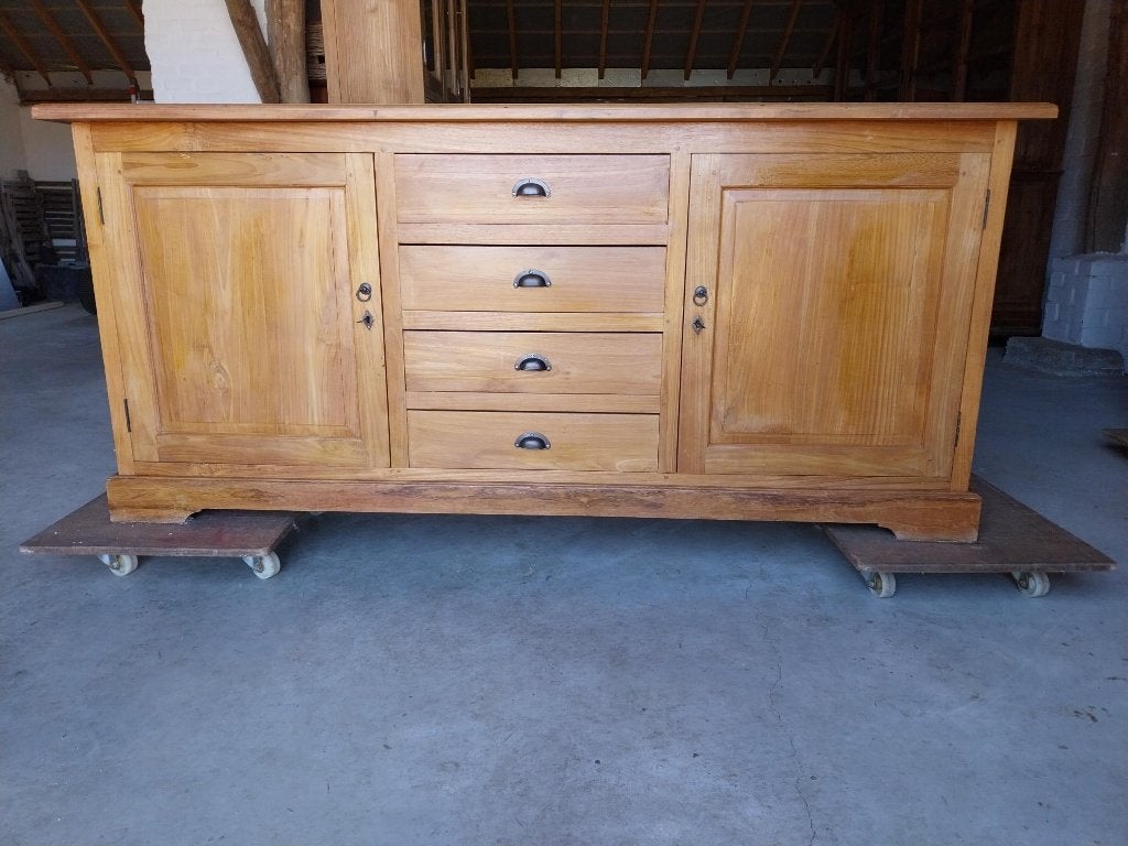 Prachtig Teak TV Meubel 200 cm, Huis en Inrichting, Ophalen, Teakhout, Zo goed als nieuw, 200 cm of meer