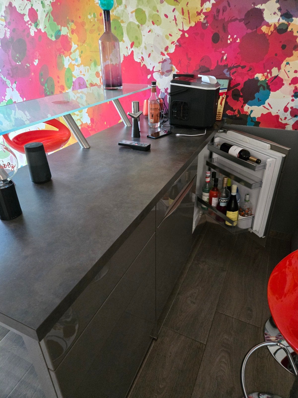 bar frigo cave vin tabourets, Enlèvement