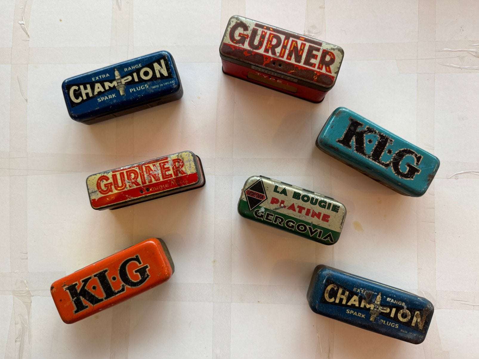 Set Bougie reclame doosjes KLG - Champion, Gebruikt, ., ., .