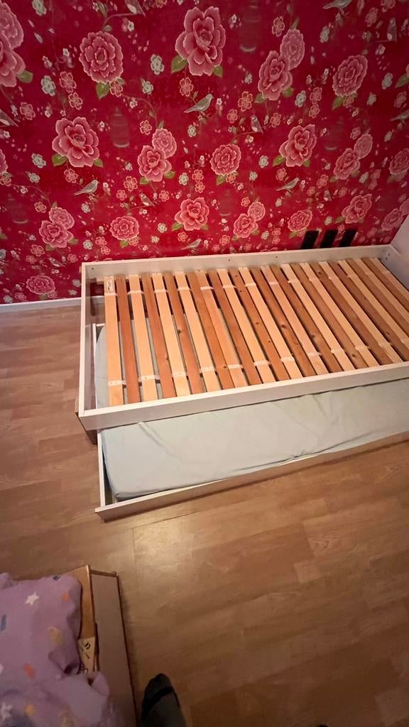 1 persoonsbed met laden bed, Ophalen, Gebruikt, 90 cm, 200 cm