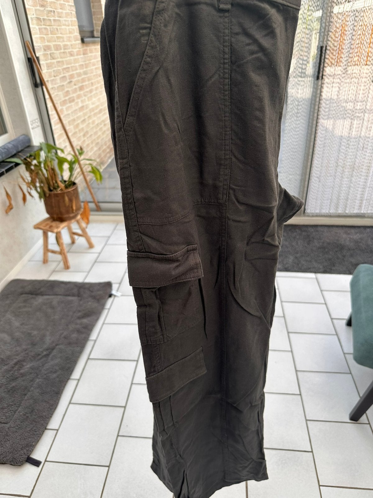 Baggy linnen broek, Ophalen of Verzenden, Zo goed als nieuw, Maat 56/58 (XL), Grijs