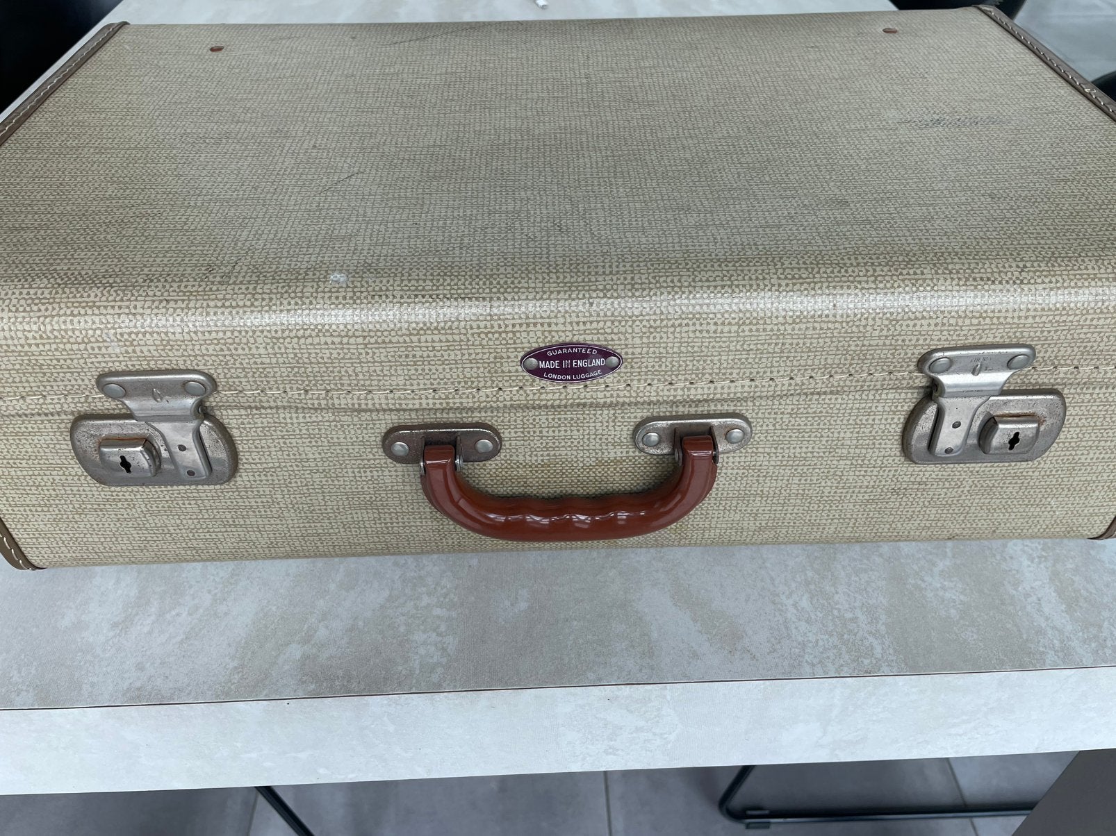 Vintage reiskoffer, Ophalen, Gebruikt, Leer, Slot