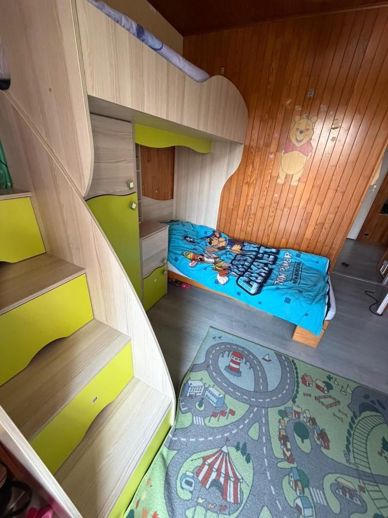 Stapelbed met opbergruimte en kledingkast, Ophalen of Verzenden, Gebruikt, Jongetje of Meisje