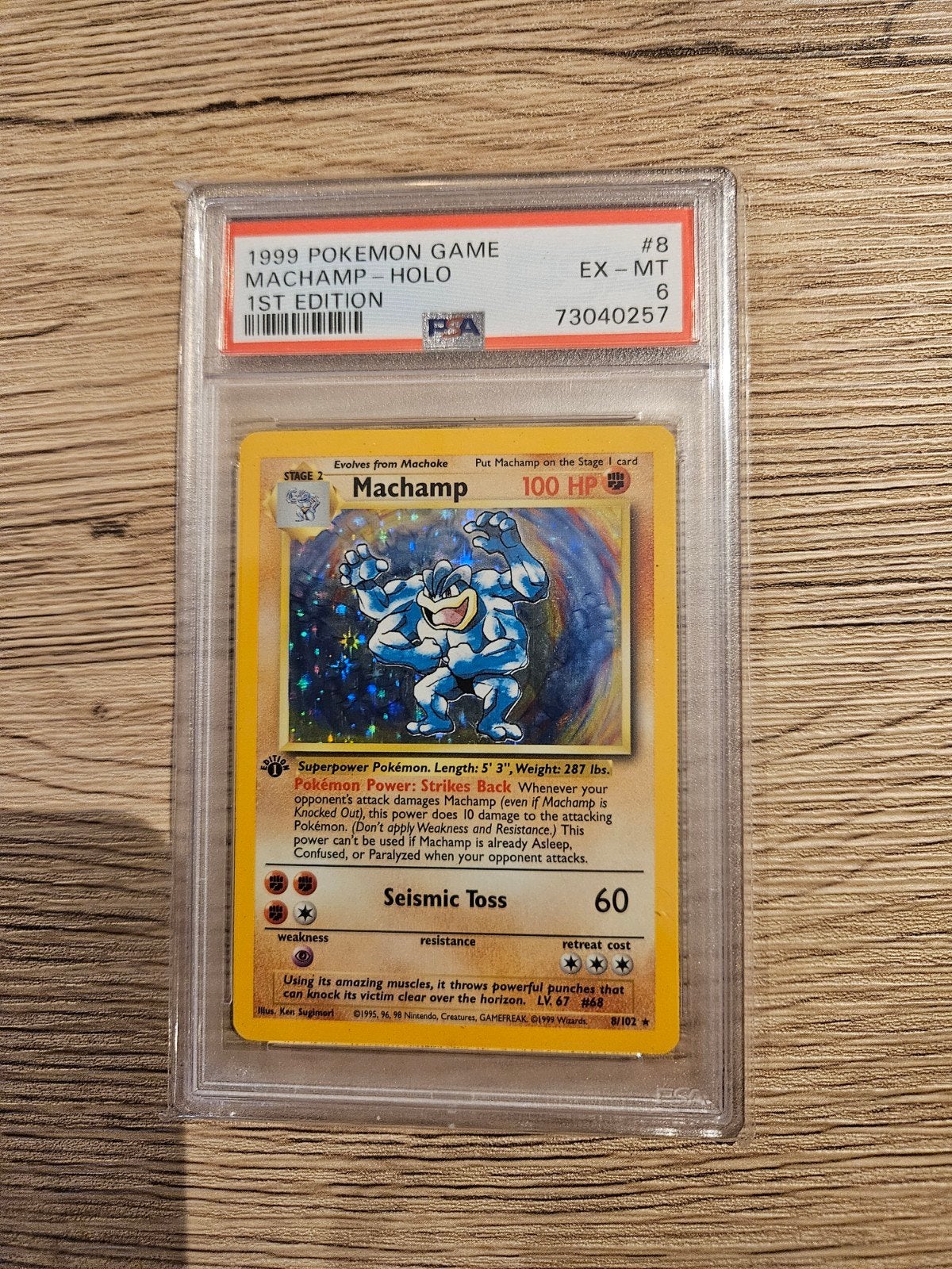 machamp 1st edition base set psa 6, Ophalen of Verzenden