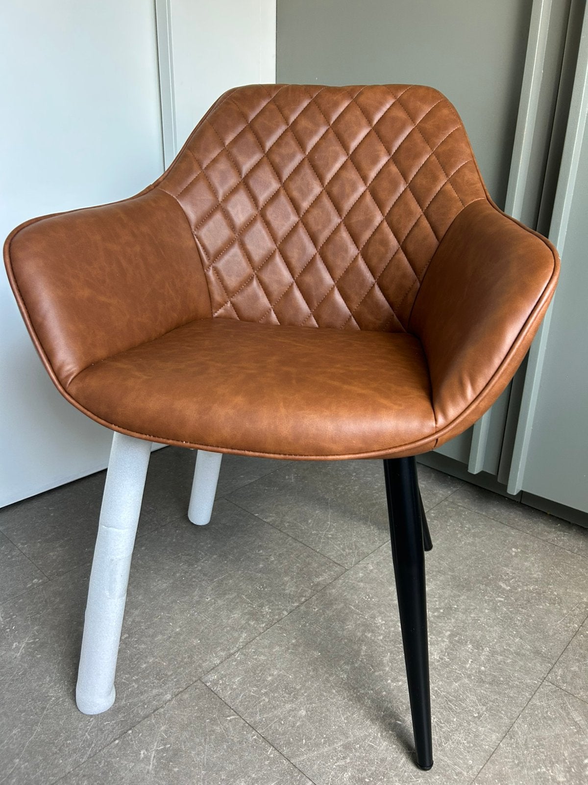 2 Chaise de salle à manger – Similicuir marron, Maison & Meubles, Enlèvement