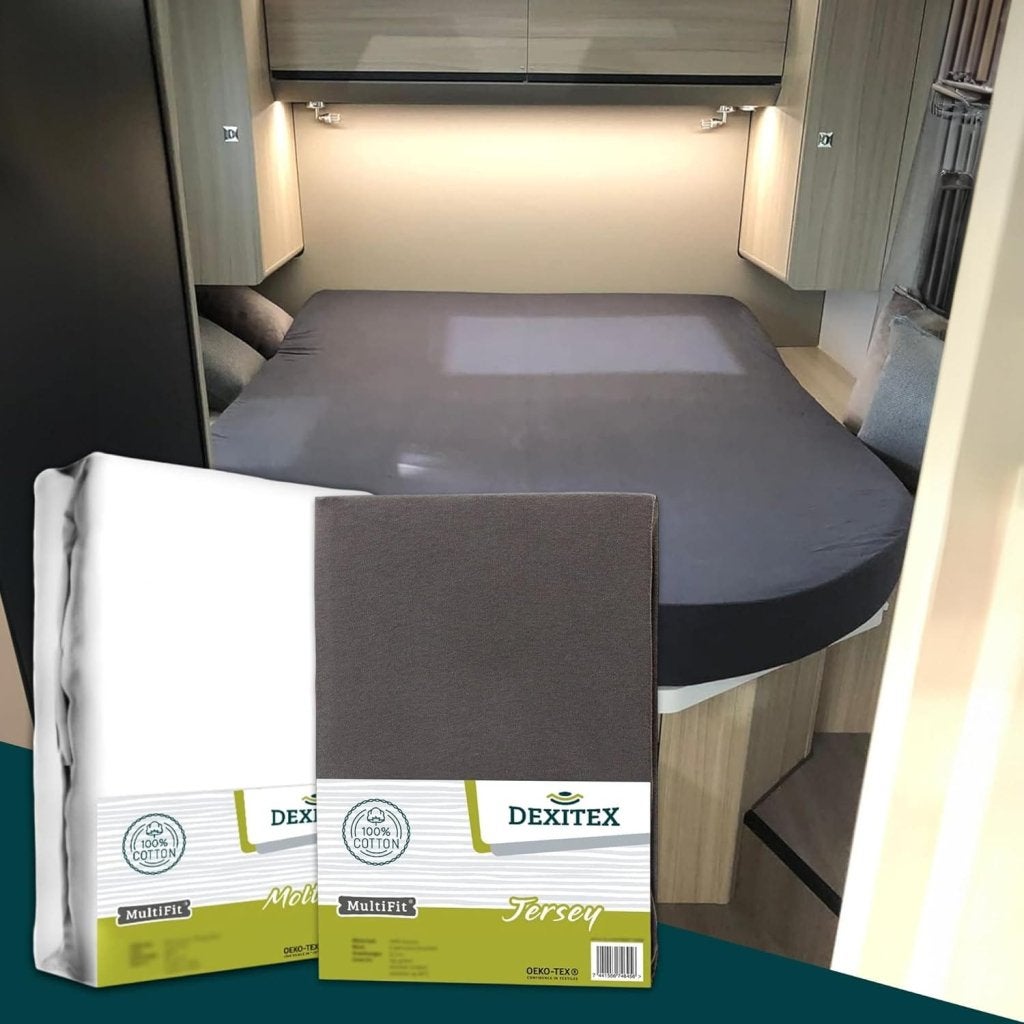 Textielpakket Queensbed/Eilandbed - 1 molton met 1 jersey, Caravanes & Camping, Caravanes Accessoires