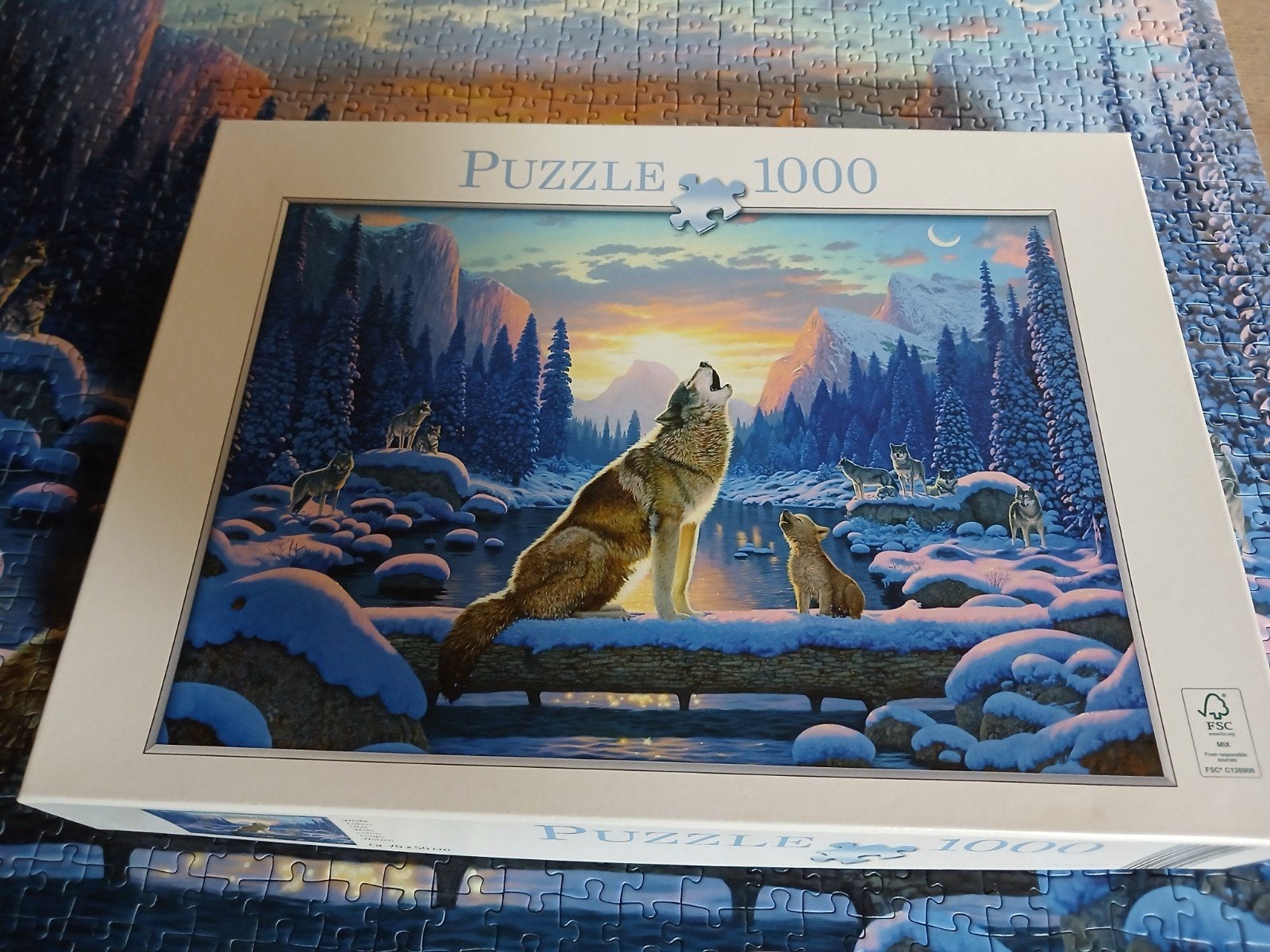 Legpuzzel met wolven 1000 stukjes, Ophalen, 500 t/m 1500 stukjes, Zo goed als nieuw, Legpuzzel