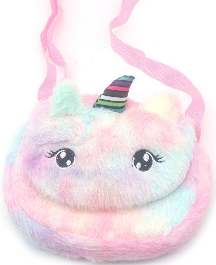 Sac en peluche pour enfant Licorne rose multicolore 18x14,5, Neuf, Enlèvement ou Envoi, Rose, Imprimé
