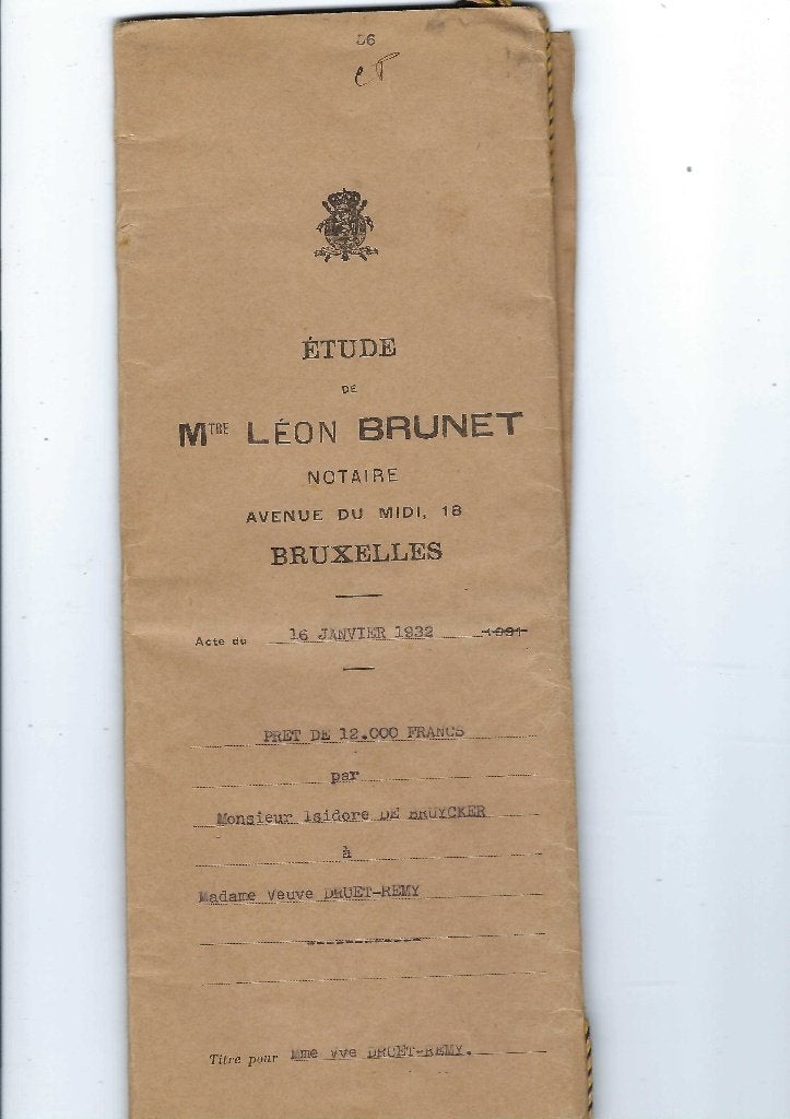 Ancien document notarié 1932, Envoi, Utilisé