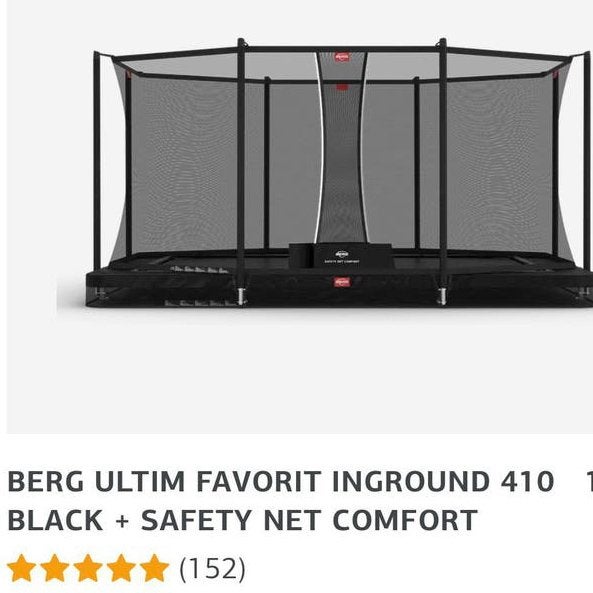 Berg Ultim Favorit Inground 410x250 + safety net + afdekzeil, Ophalen, Nieuw