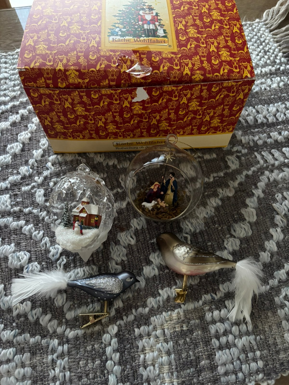 Kathe Wohlfahrt kerstballen en vogels, Ophalen, Zo goed als nieuw