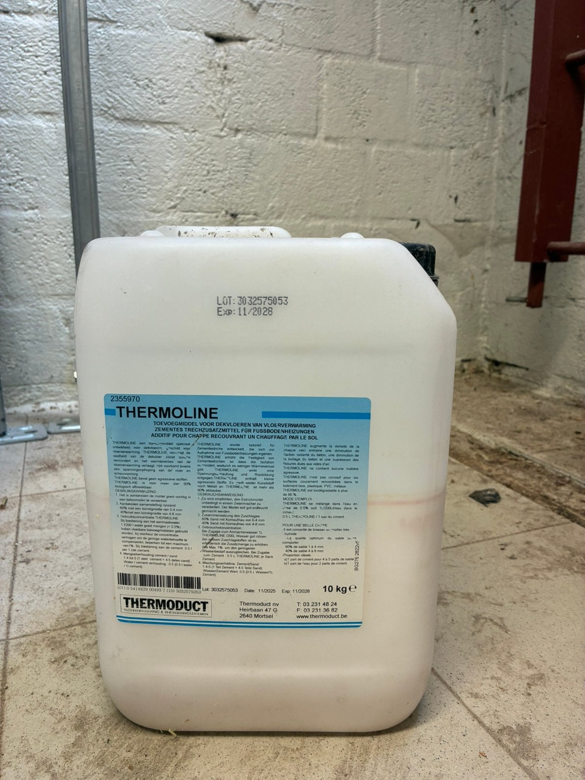 Thermoline van thermoduct - 10 kg - geopend en half vol, Doe-het-zelf en Bouw, Ophalen, Gebruikt