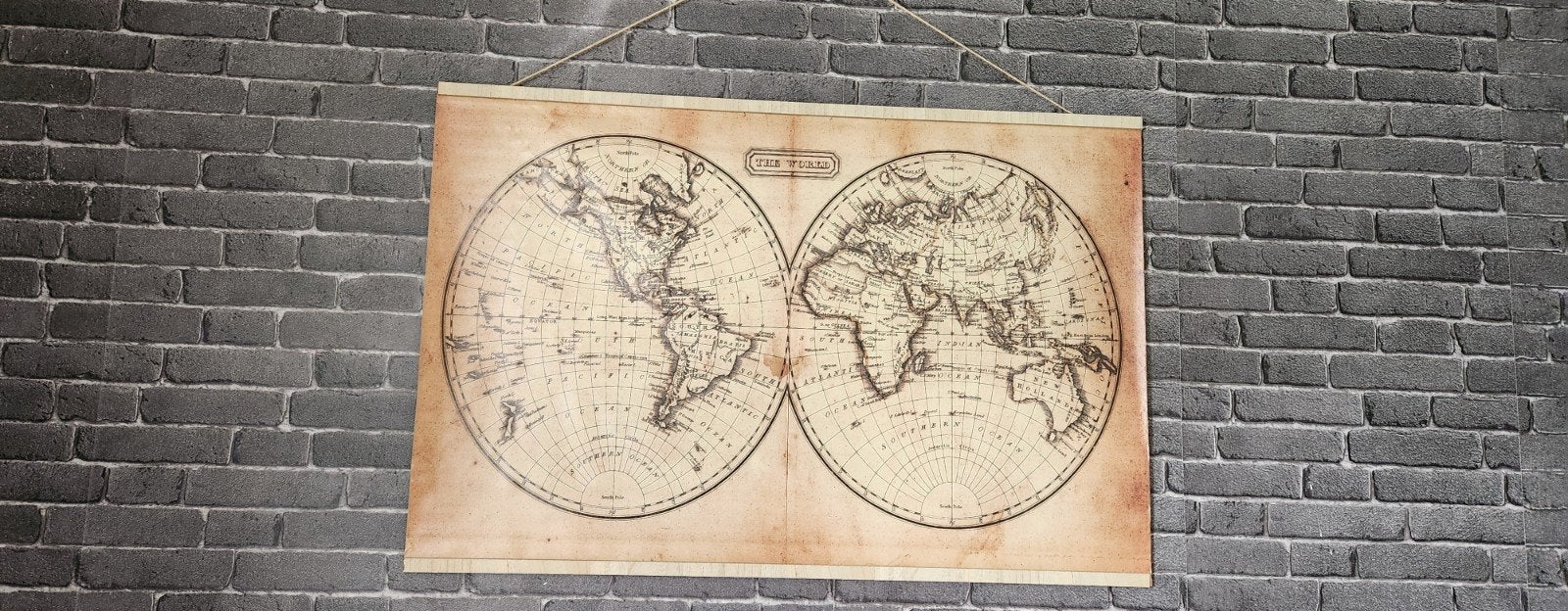 wand decoratie wereldkaart, Ophalen