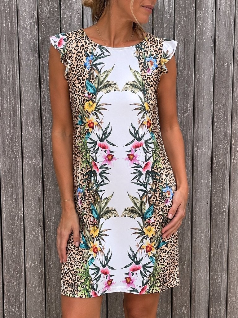 Liu Jo Jurk Luipaard & Bloemenprint - Nieuwprijs 149 euro!!, Maat 38/40 (M), Verzenden, Liu Jo, Wit