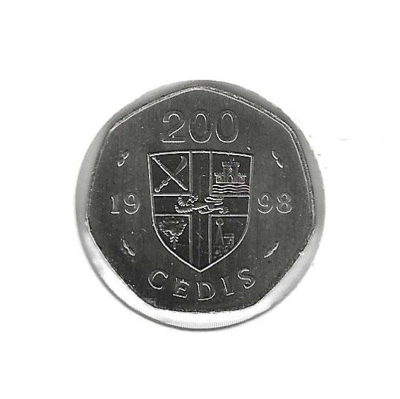 Ghana, 200 Cedis 1998., Timbres & Monnaies, Enlèvement ou Envoi, Autres pays, Monnaie en vrac