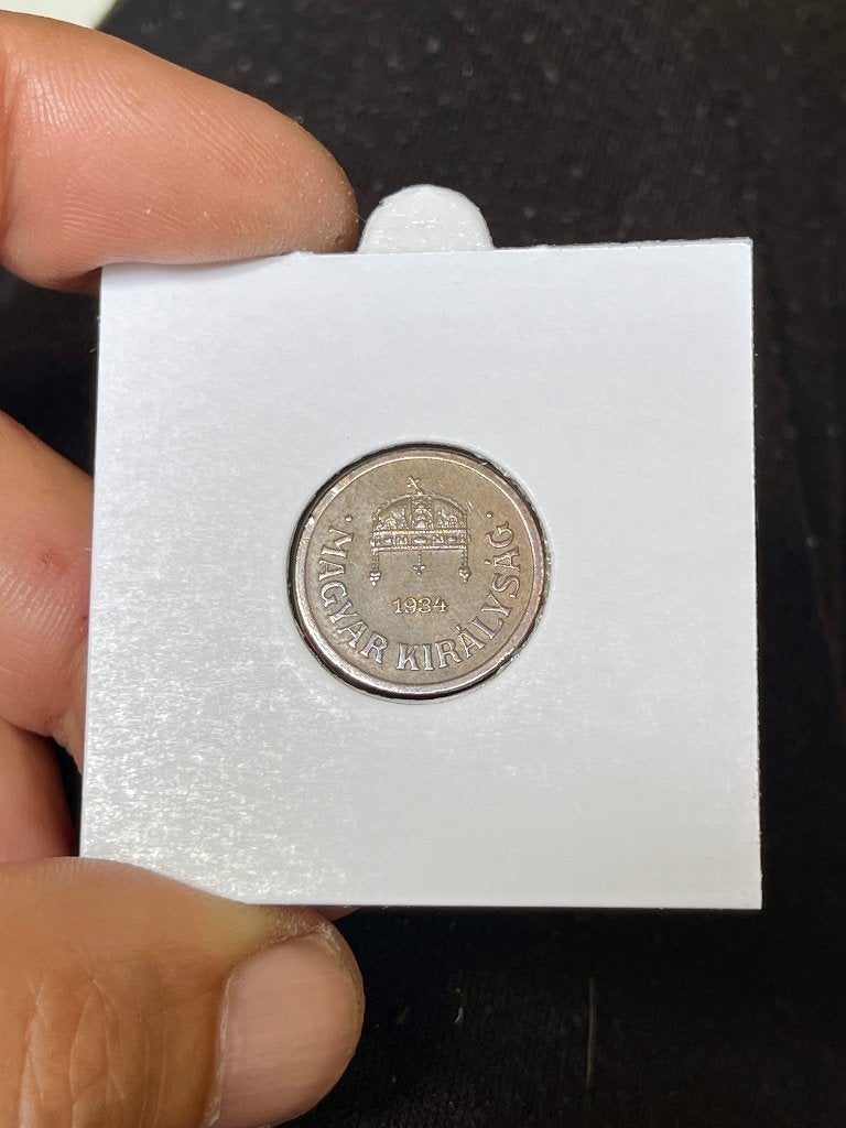 Hongarije 2 filler 1934, Ophalen, Hongarije, Losse munt