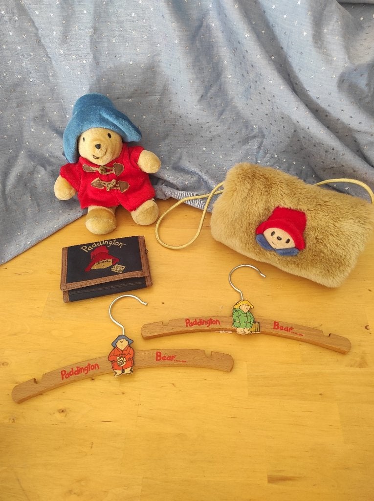 Paddington Bear handmuff tasje knuffel portemonee kapstokken, Collections, Ours & Peluches, Utilisé, Ours en tissus, Autres marques