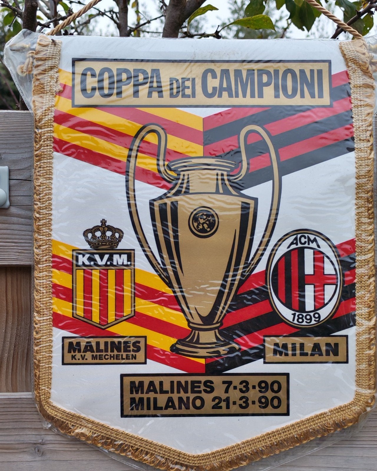 1990 AC Milan KV Mechelen Europa cup, Sport en Fitness, Ophalen of Verzenden