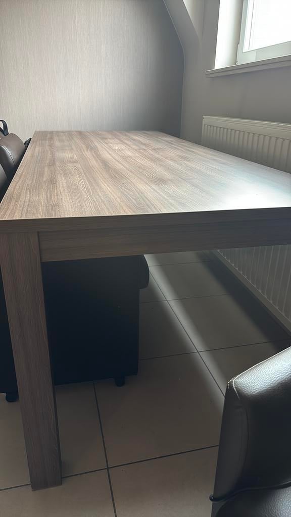 Grote eettafel 220x90 cm – houtlook – goede staat, Enlèvement