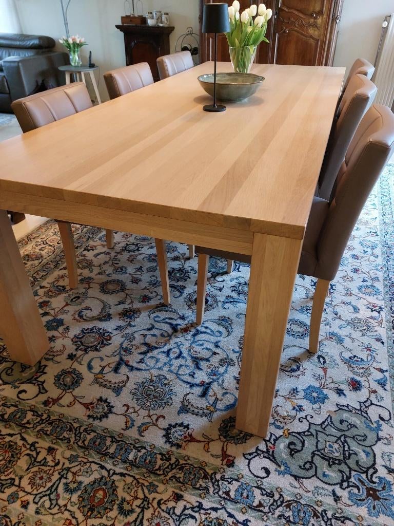 mooie eetkamer met 8 stoelen., Huis en Inrichting, Tafels | Eettafels, Ophalen, Eikenhout, 200 cm of meer, 50 tot 100 cm