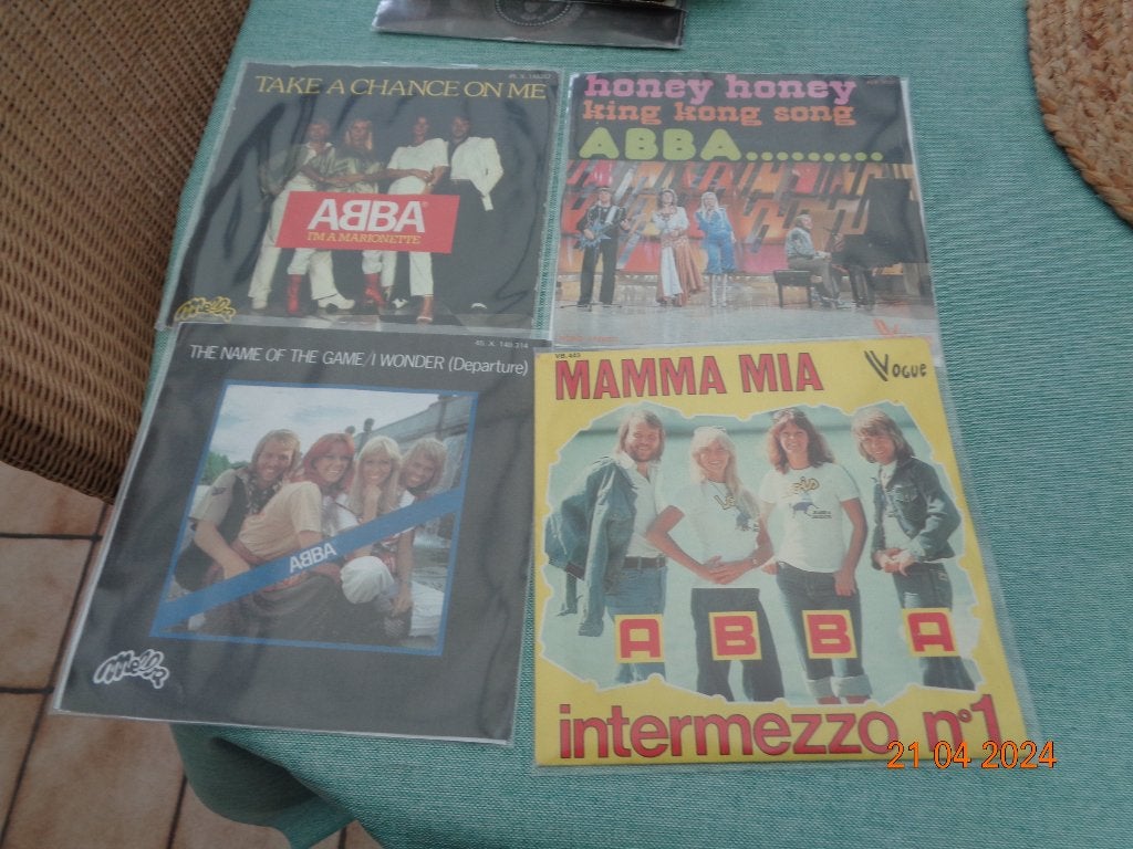 ABBA vinylsingels- ...Mama Mia......Waterloo.., Housse de protection extérieure, Enlèvement ou Envoi, Comme neuf, 7 inch