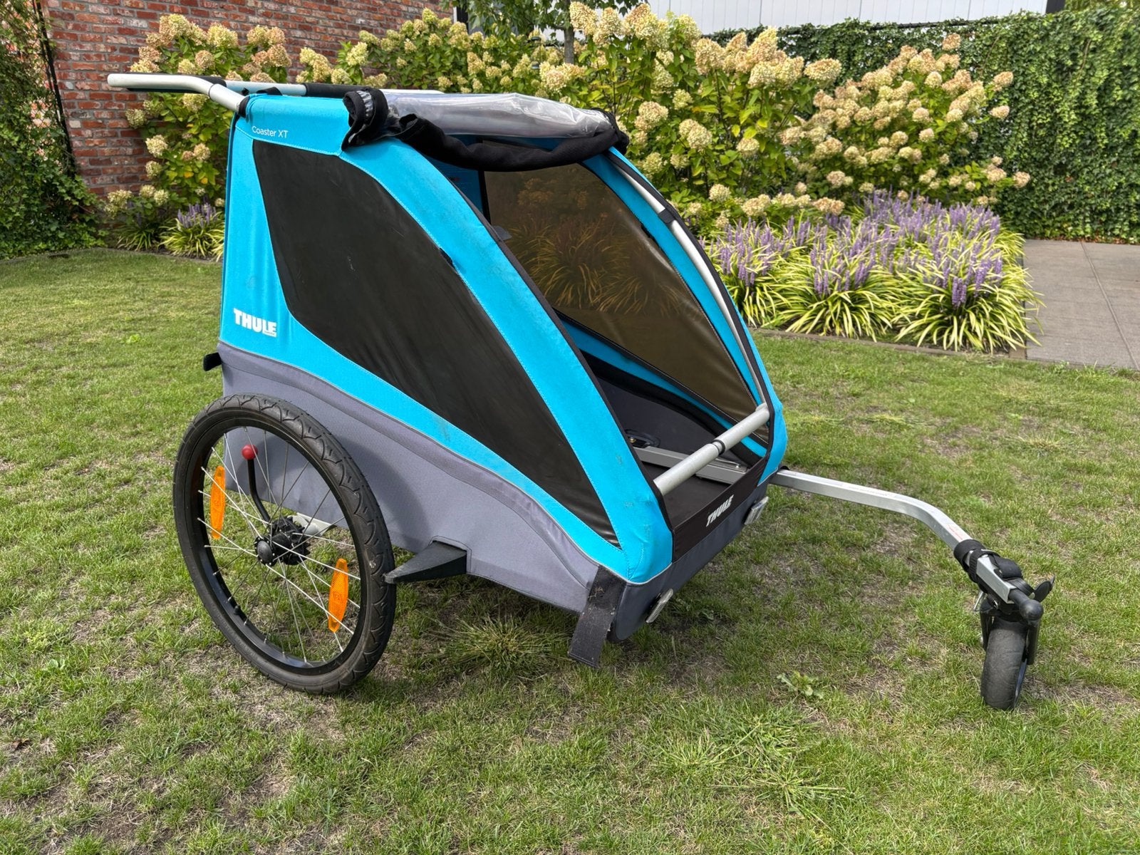 Fietskar Thule Coaster 2XT, Fietsen en Brommers, Ophalen, Gebruikt, Kinderkar, Opvouwbaar