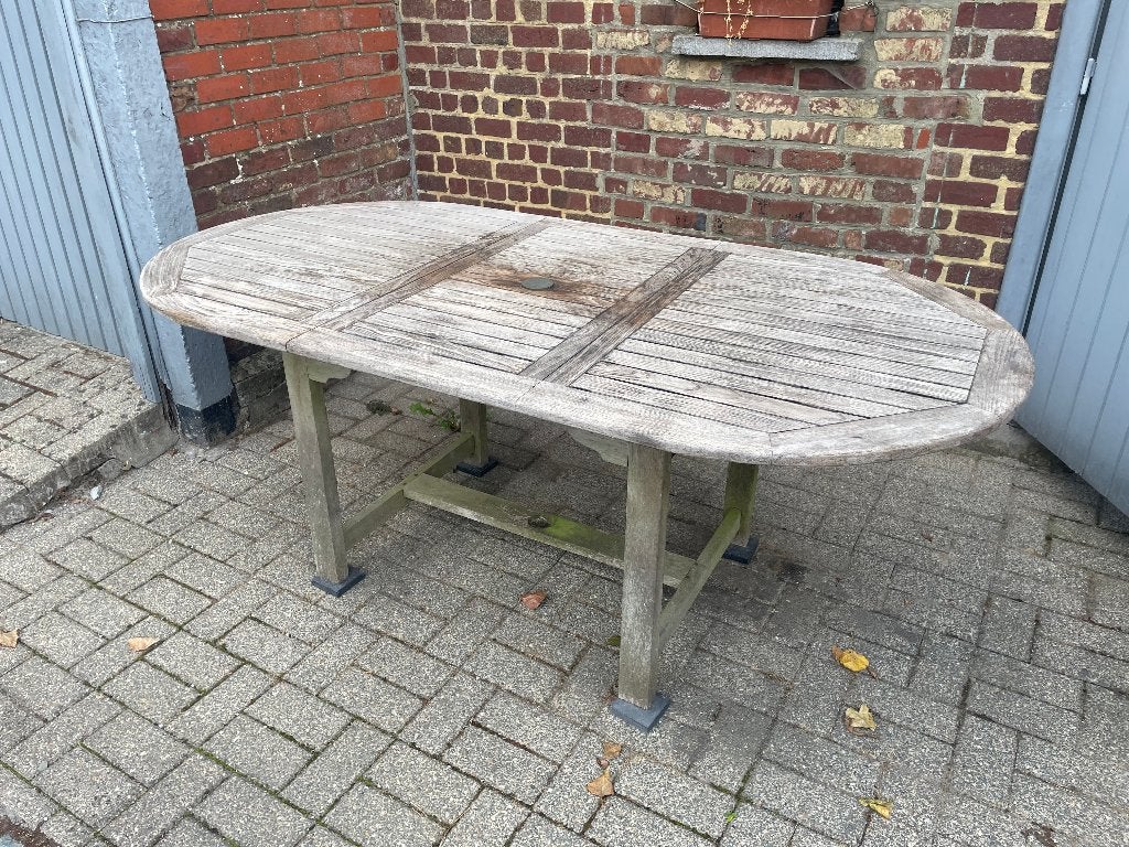 teaktafel tuin, Tuin en Terras, Tuintafels, Ophalen, Gebruikt, Ovaal, Teakhout