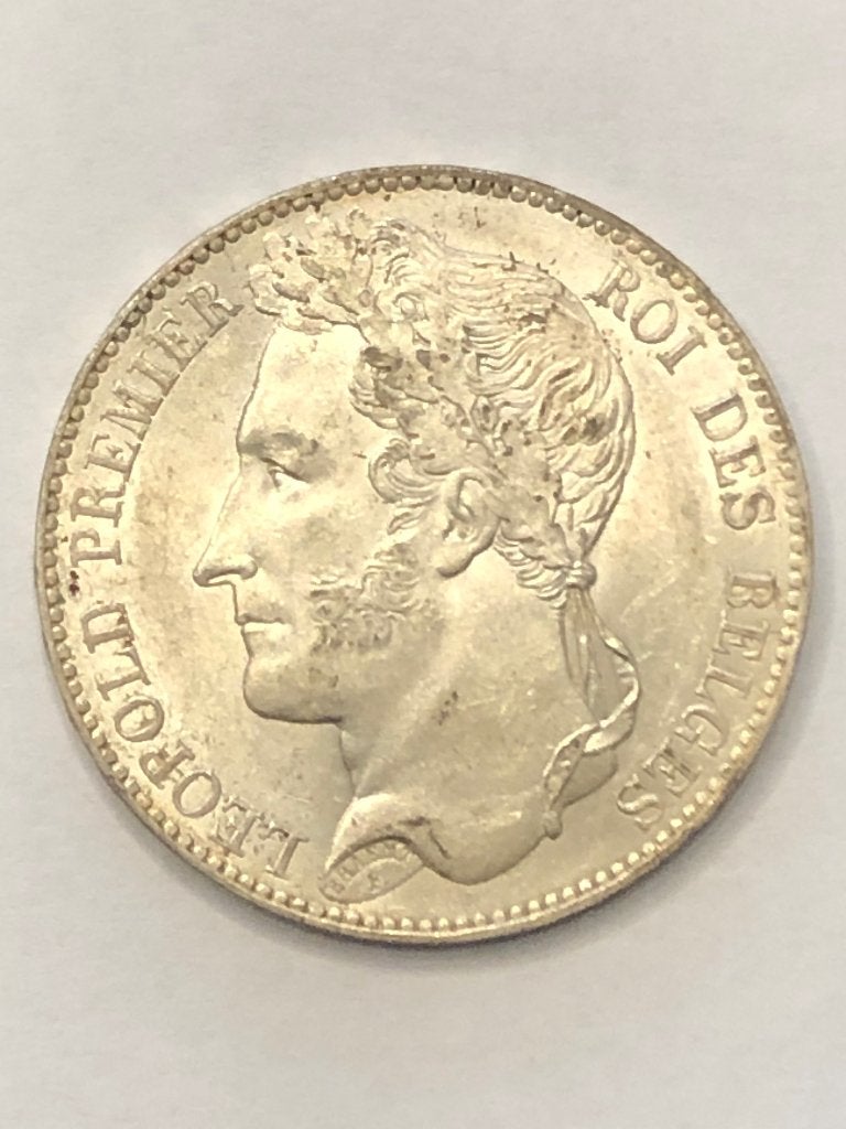 Munt zilver België 5 FR Leop I gelauwerd 1848 kwaliteit !!, Zilver, Ophalen of Verzenden, Losse munt, Zilver