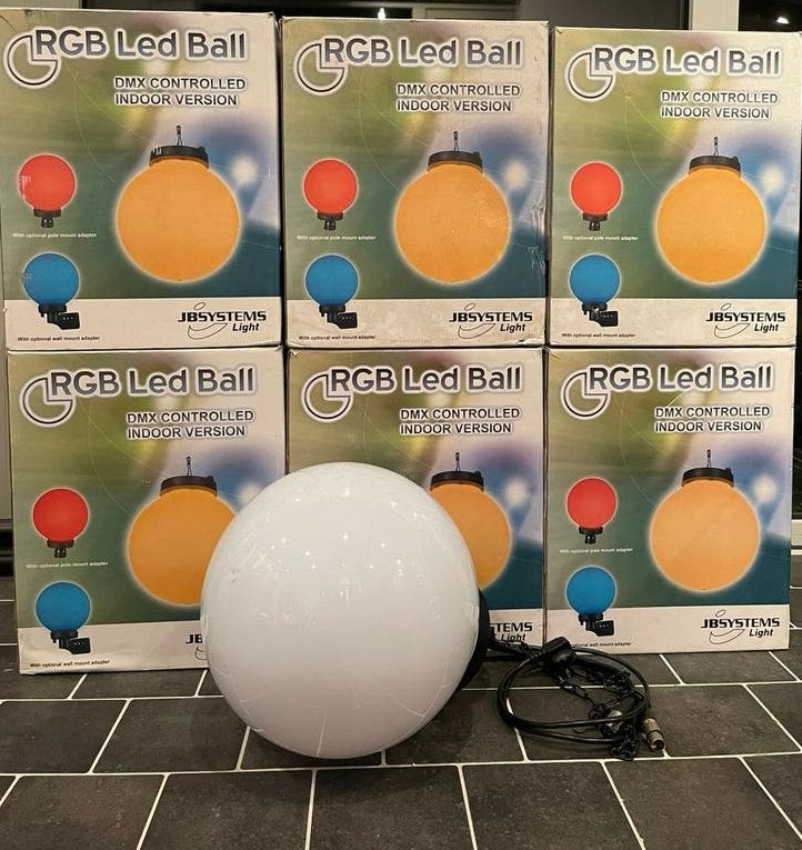 6x JB Systems RGB LED Ball 30 cm, Muziek en Instrumenten, Licht en Laser, Ophalen of Verzenden, Zo goed als nieuw, Licht, Geluidgestuurd