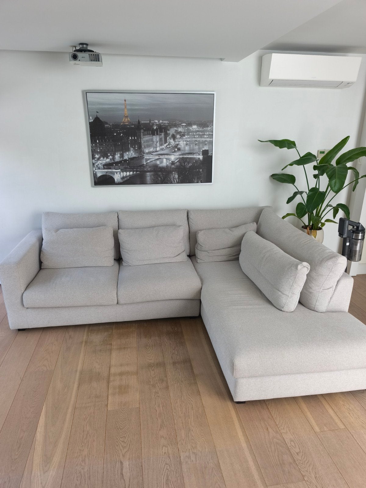 Canapé d'angle, beige, taille sur la photo., Enlèvement