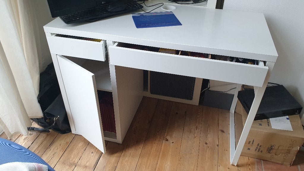 Bureau/secrétaire blanc, Maison & Meubles, Bureaux, 105 cm, 50 cm, Comme neuf, Blanc