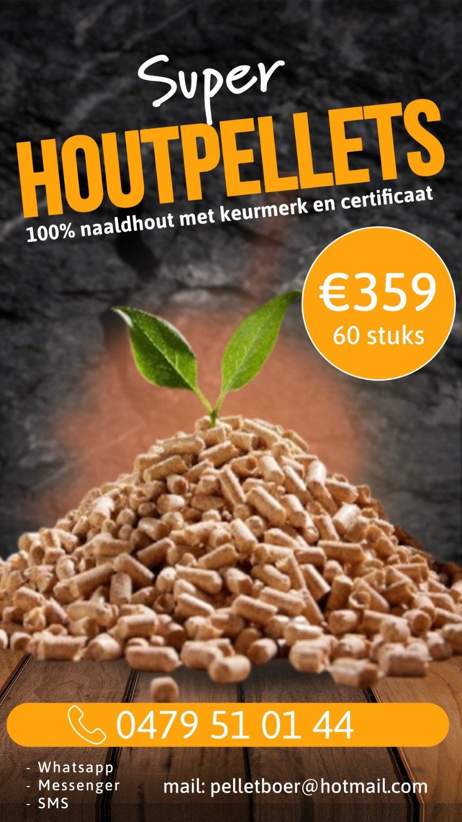 pellets de bois, Envoi