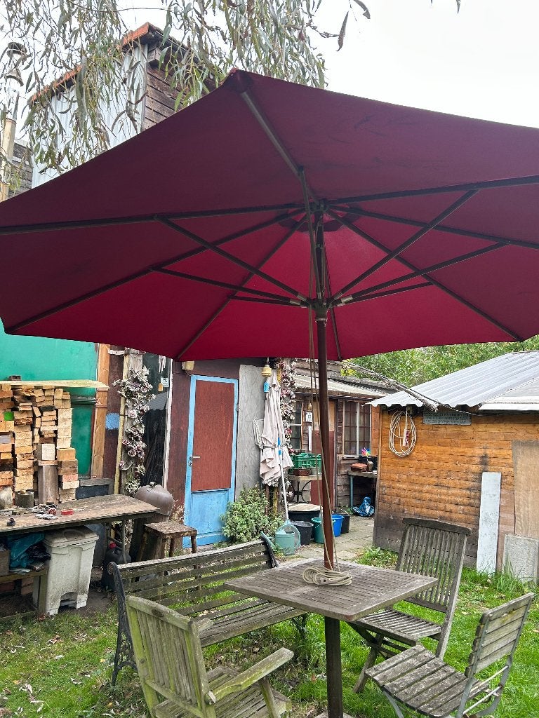 Parasol, Tuin en Terras, Ophalen, Gebruikt, 3 tot 4 meter, Stokparasol